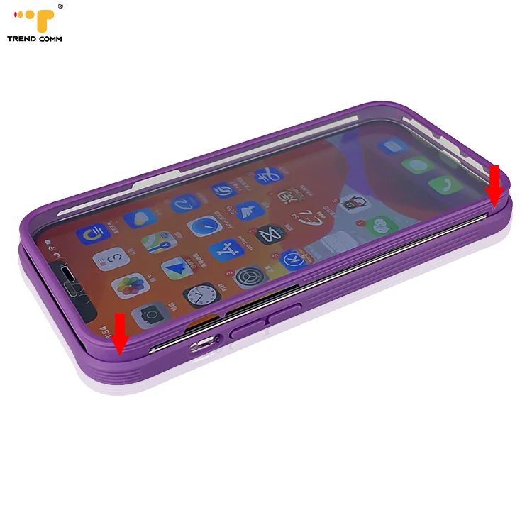 

2 In 1 Waterproof Transparent 9H Hard Glasses Full Cover Spectacle Protective For iPhone 12 Pro Max Cell Phone Case