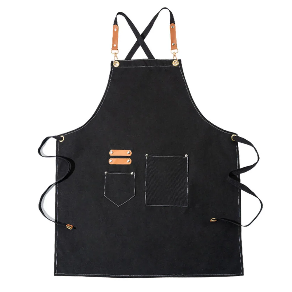 

Fashion Adjustable Easy To Clean Milk Tea Barista Work Clothes Custom Professional Convenient Women Cooking Canvas Apron, Picture