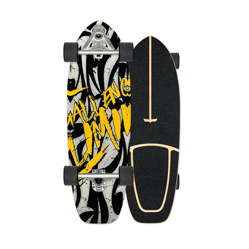 

2021 New Skateboard 30 Inch Longboard For Adult Men Women Highly Smooth Surf Land Skateboard Single Kick Carving Skate Board