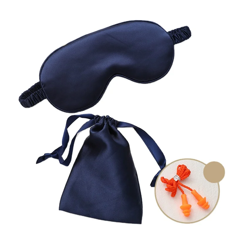 

Luxury Silk Sleeping Eye Mask Mulberry Silk Eye Mask Cover With Ear Plugs for Night or Nap, Customized color