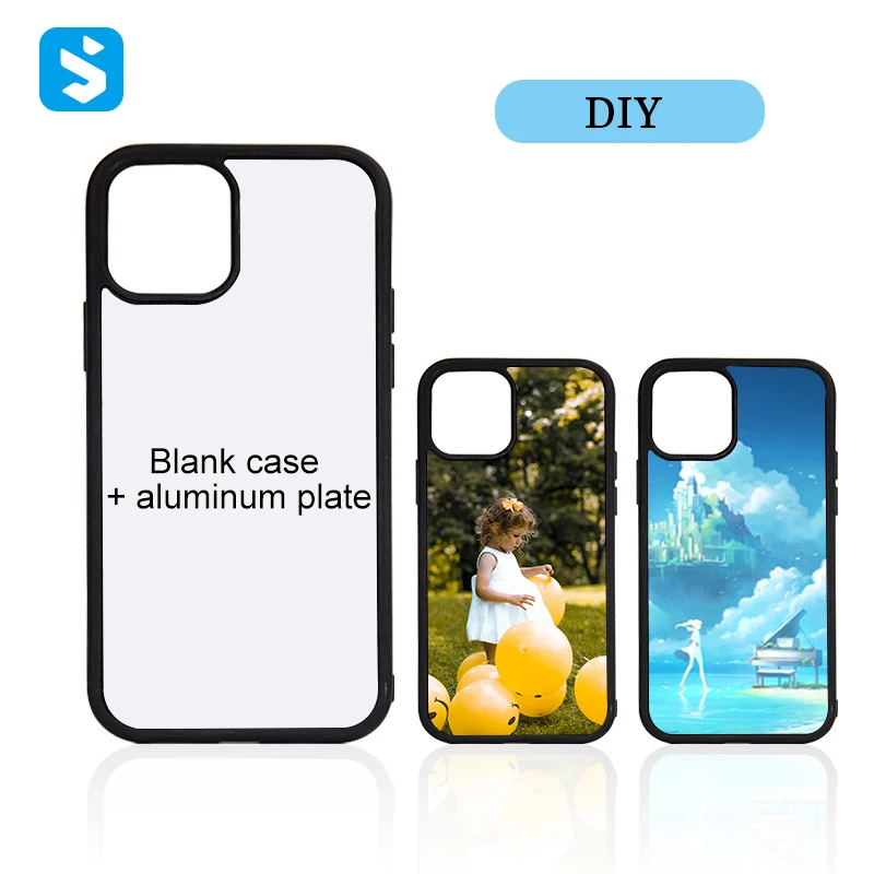 

2d sublimation blank phone case aluminum plate groove case for iphone 12/12 pro /12 pro max carcasas de celular para sublimar