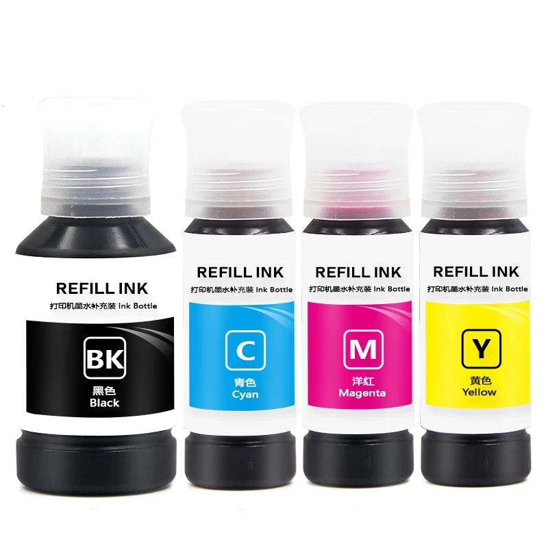 

Ocbestjet 4 Colors Universal Dye Ink 002 Refill Ink Bottle For Epson ET2700/2750/3700/3750/4750 Printer