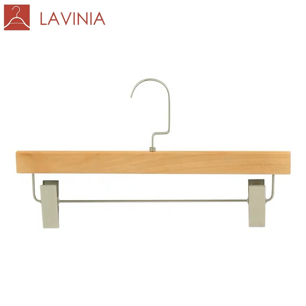 

Natural color wooden pants hanger rack trouser hanger