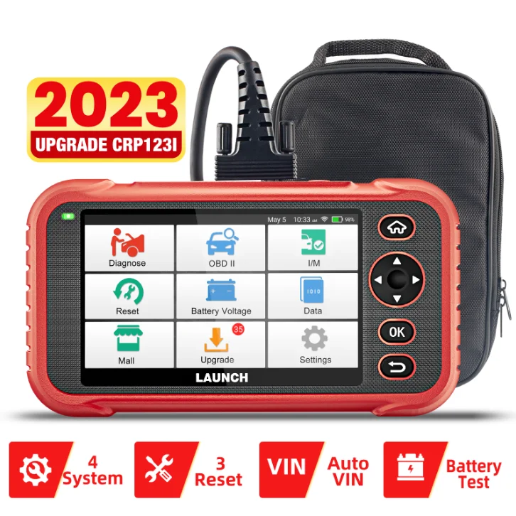 

2024 New Launch Original CRP 123i OBD2 Scanner Four System Auto Diagnostic OBD OBD2 Code Reader with 5 Resets Lifetime Free