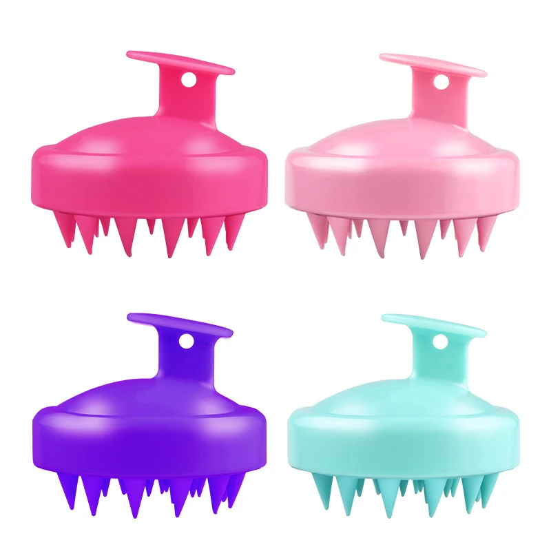 

Silicone Head Massage Brush Detangling Hair Brush Head Scalp Massage Shampoo Brush, Customized color