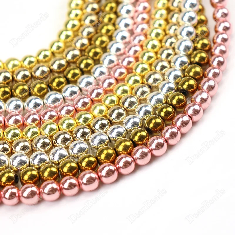 

Wholesale Bead Supplies 10 mm Hematite Beads Natural, Rose Gold Hematite Beads For Jewelry Making 4mm 6mm 8mm 10mm