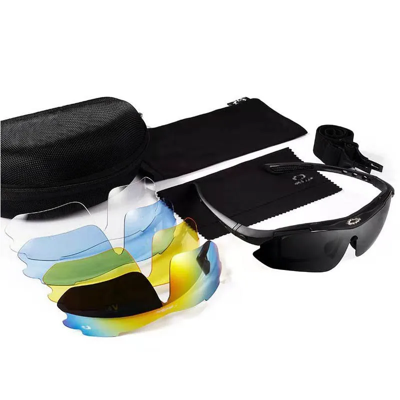 

New custom outdoor traveling sunglasses sport glasses with 5 interchange lens