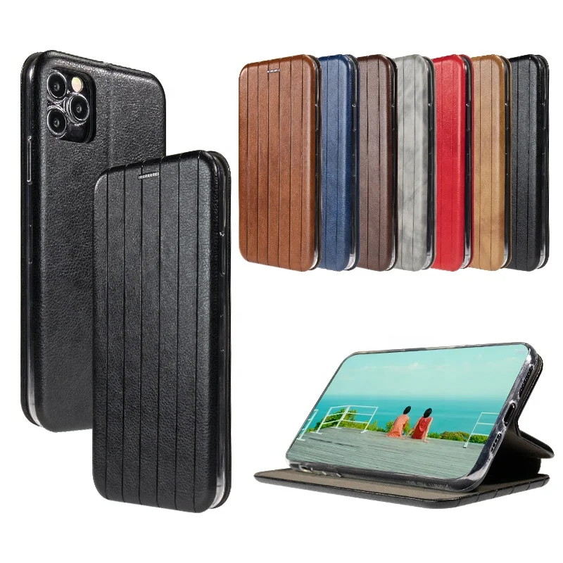 

Wallet Case for iPhone 12 Pro Max Genuine Leather Magnetic Flip Shockproof Case with Kickstand Card Slots Compatible, Black