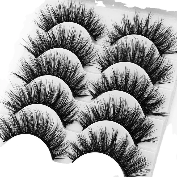 

Wispy eyelashes 5 pair synthetic False eyelashes with eyelash packaging box