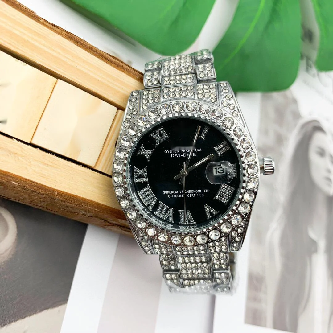 

Online shop hot sale Black Diamond Watch Rolexeble Watches Men Luxury Quartz Diamond Watches