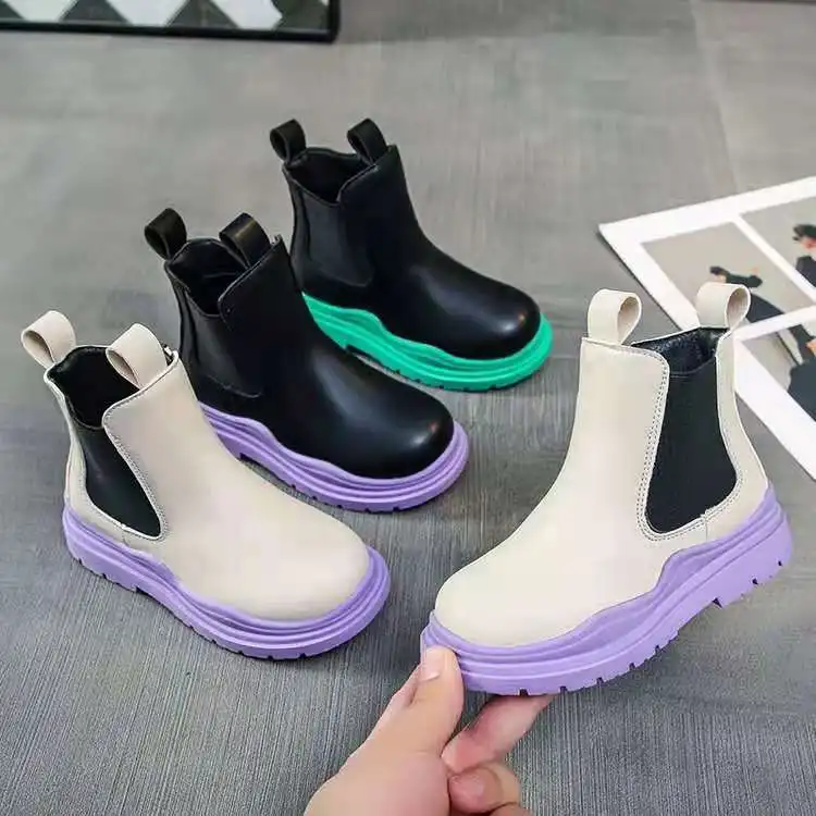 

2021 New Style Fashion Kids Ankle Boots Girls Outdoor Chimney Boots Shoes