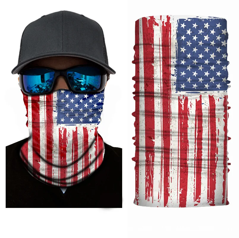 

Custom Polyester Scarf Outdoors Face Shield Banadanas Snood Wholesale Good Quality Bandana Headband head scarf, 12colors