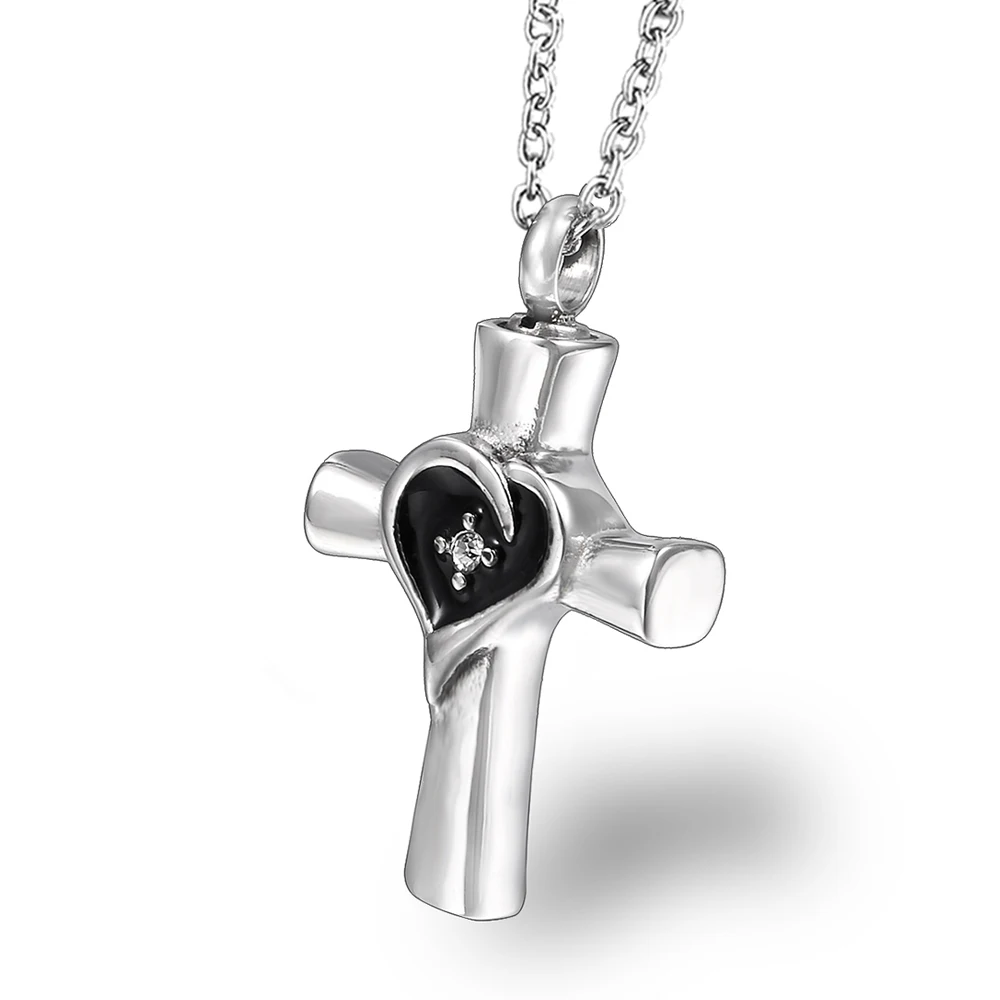 

Commemorative Urn Pet Cremation Ashes Perfume Bottle Jewelry Series Hot Cross Heart Necklace