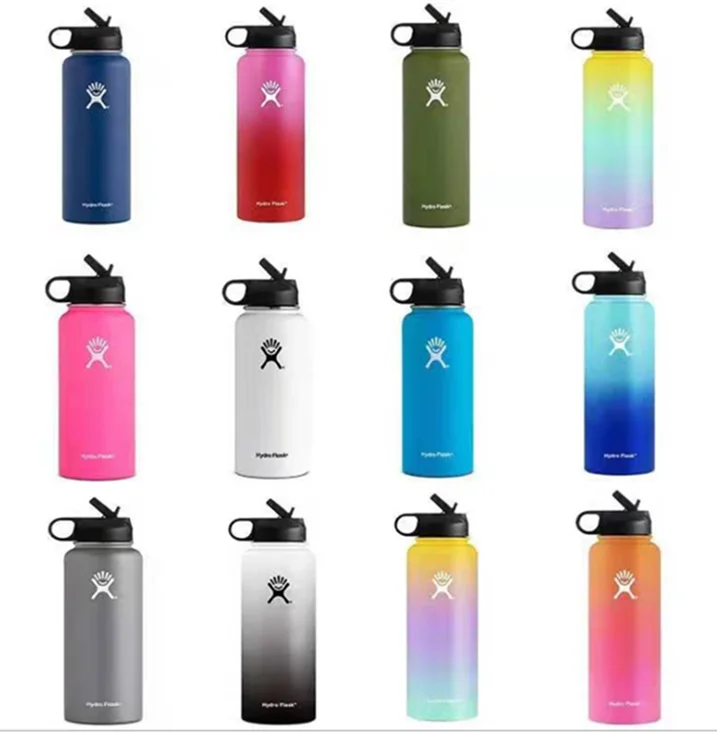 

32oz 40oz designed pink hydroflask vacuum lids with logo hydro vacuum insulated flask water bottle straw lid stainless steel 750, Customized design acceptable