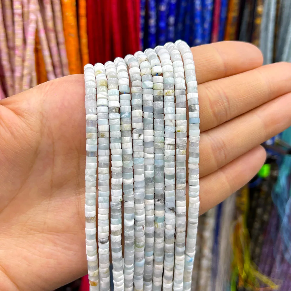 2x4mm Natural Gemstone Larimar Spacer Beads Loose Beads DIY Earrings Bracelet Necklace Flat Beads for Jewelry Making