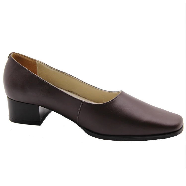 
Fashion brown leather women shoes pumps 