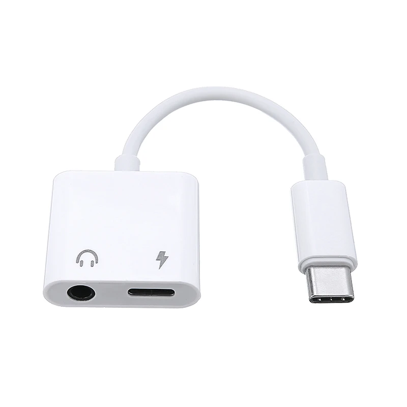 

2 in 1 3.5mm Jack Headphone Charger Audio Adapter For iPhone 11 X 8 Plus Aux Charging Splitter Adapter Connector Cable, White