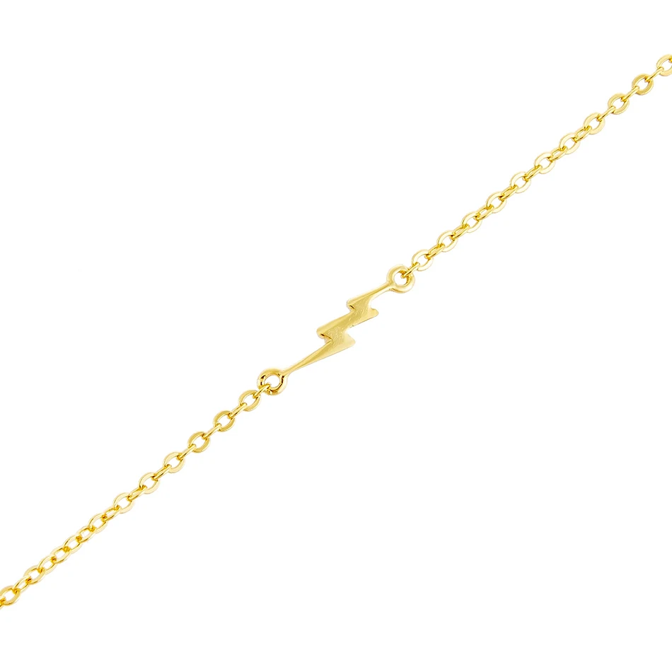 

Fashion Jewelry 925 Sterling Silver 18k Gold Plated Simple Lightning Bracelet For Women, Customized color