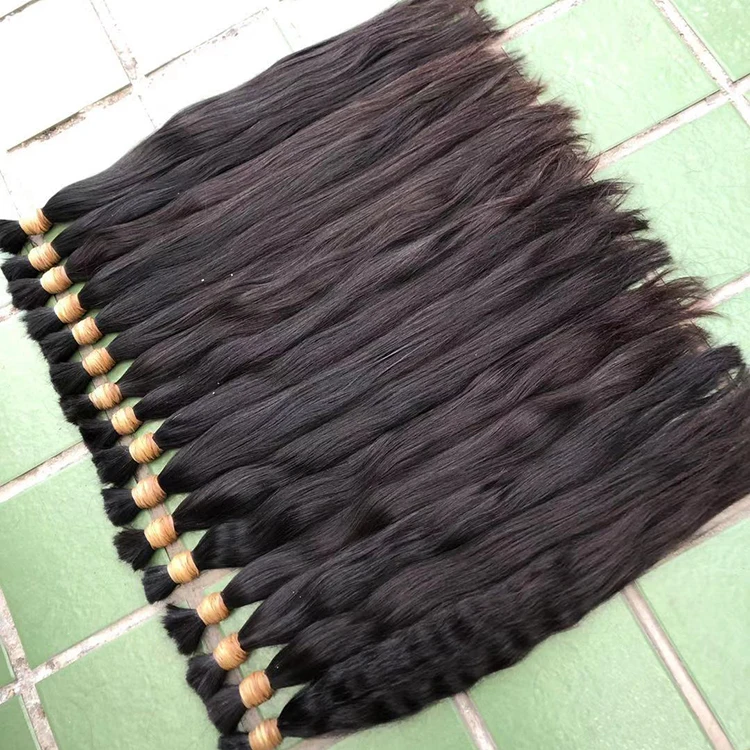 

Factory wholesale High Quality Cuticle Aligned Virgin Human Hair In Bulk, 100% natural brown color