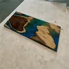 Art design walnut wood river table clear epoxy resin dining table