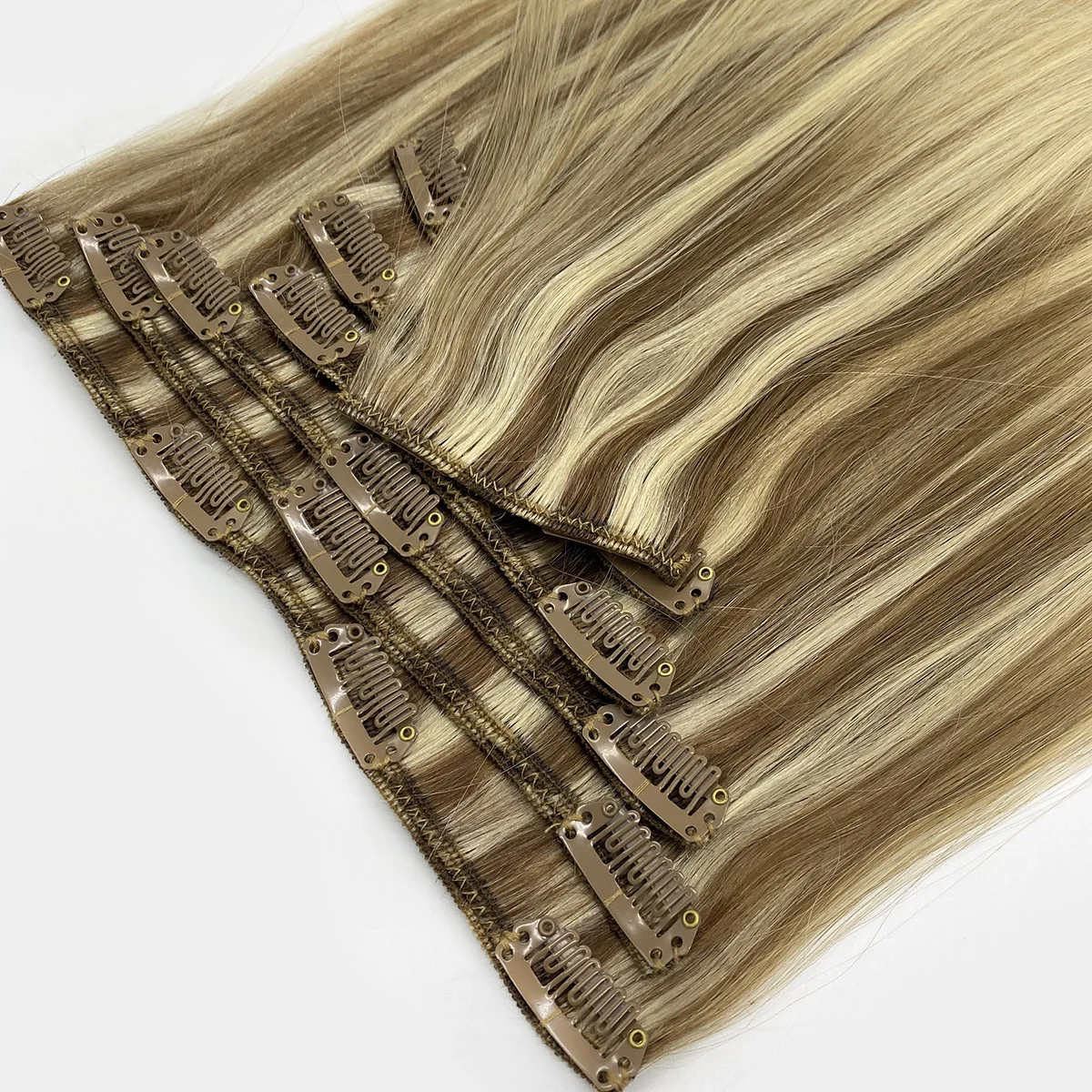 

High Quality Wholesale Human Hair 12''-22'' Fast Shipping Balayage Color Clip in Hair Extensions