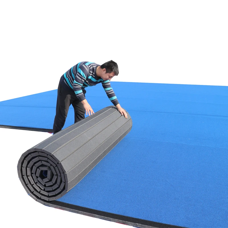 

angtian cheap roll mat carpet gymnastics mats floor folding cheerleading mats for sale, Red,blue,black,green,grey,yellow,purple