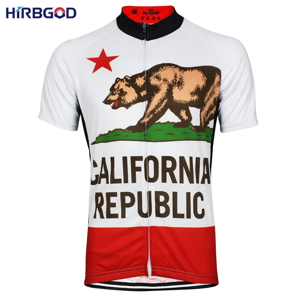 

HIRBGOD 2020 New California Republic Team Cycling Jersey Funny Bear Print Bike Shirt Cartoon Anime Cycling Clothing Wear,MT109