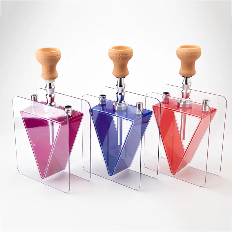 

KuQi hot selling acrylic hookah chicha square sheesha narguile acrylic shisha hookah, Black, blue, red, green