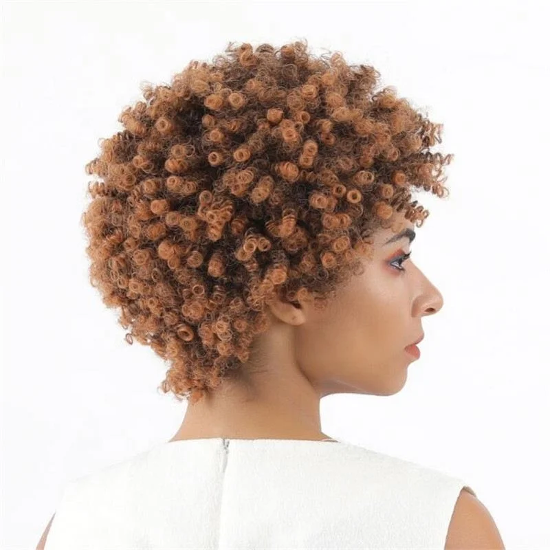 

high quality sexy women Wig Wig African short curly hair headgear black wig