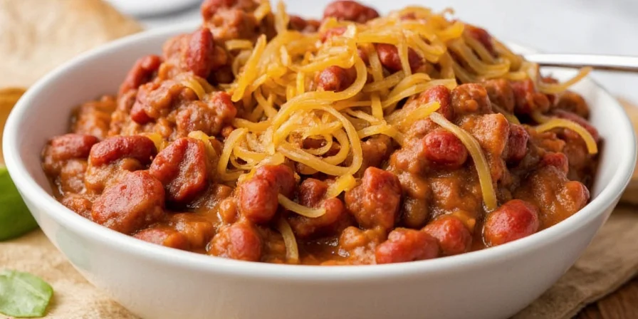 Final steaming hot chili bowl
