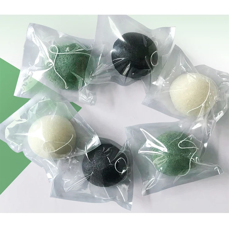 

Wholesale price half ball shape 100% natural Facial cleaning konjac sponge, Mixed color/customized