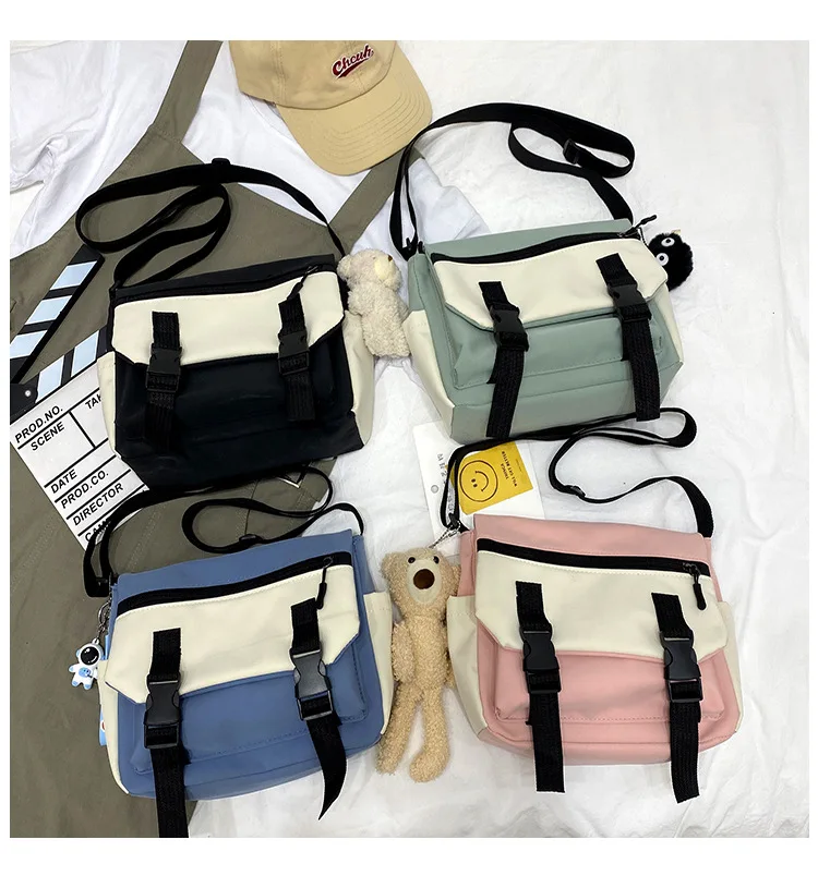 

Wholesale Fashion Custom Students Crossbody Bag Canvas Shoulder Bag For Girls Boys, Blue, black, pink, green