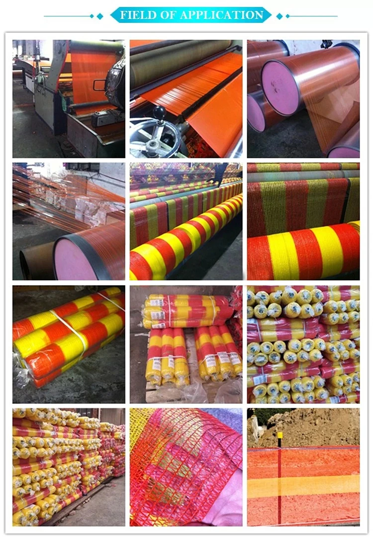 Orange Yellow Knitted Road Safety Fence Mesh