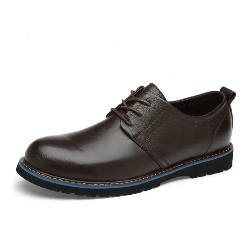 

Hot sale office genuine leather shoes slip-on design cow leather dress shoes men business shoes, Black,brown