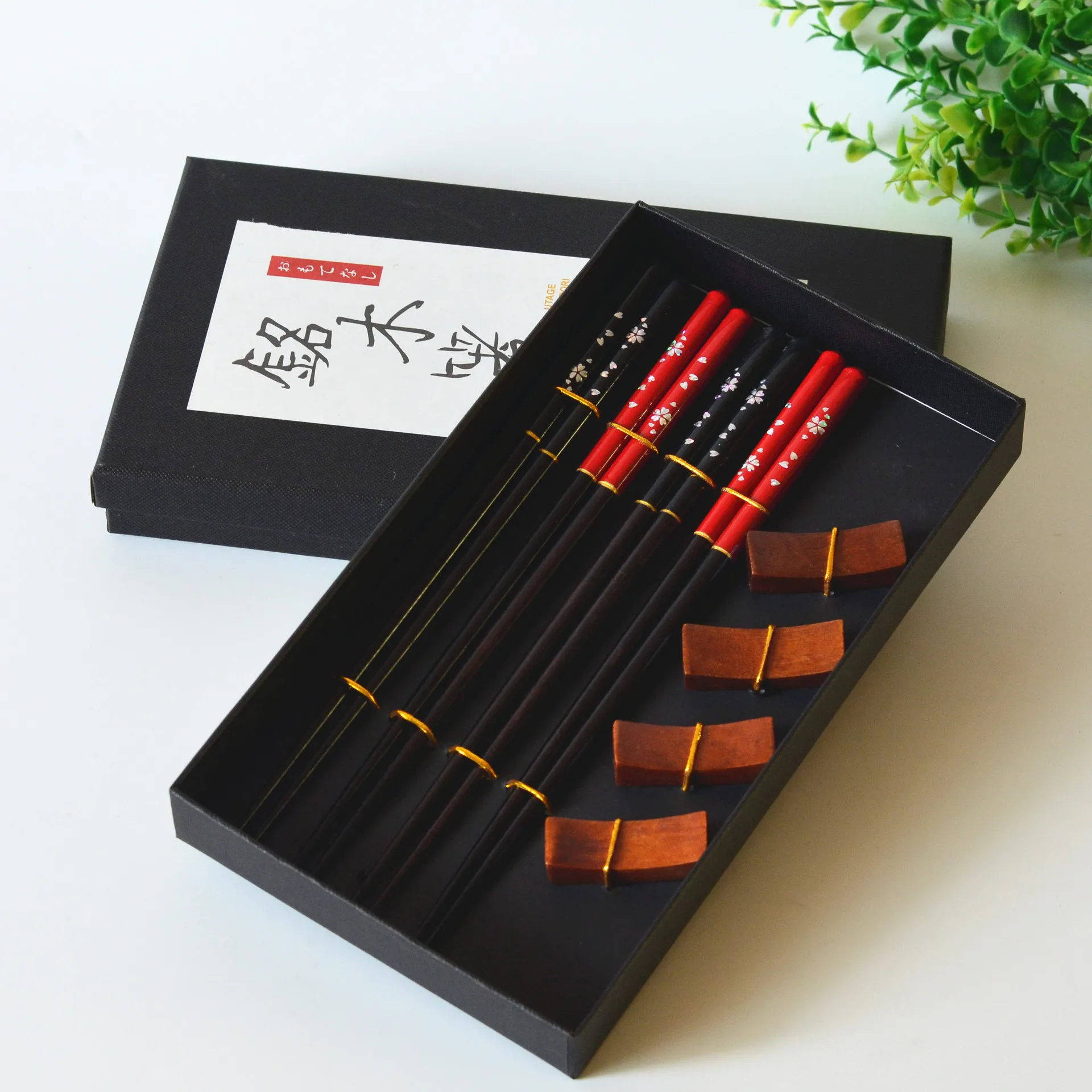 Japanese Korean Food Wooden bamboo Reusable Chopsticks Set Chop Stick with Case
