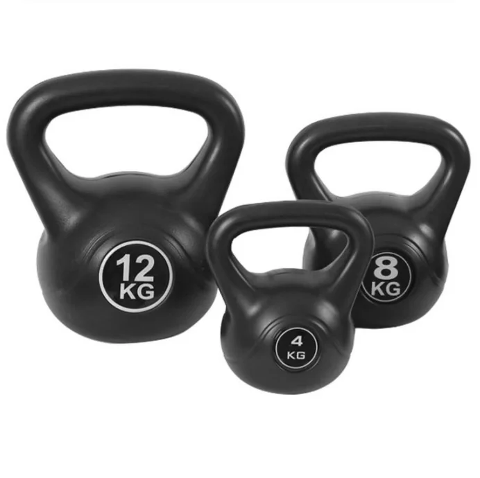 

Wholesale Custom Logo Non Adjustable Black Dumbbell Set Kettle Bell Weight Training Powder Coated Competition Kettlebell Set