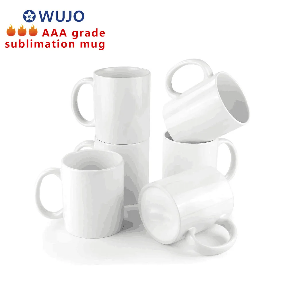

Sublimation Ceramic White Mugs Coffee Cups 11oz AAA Ceramic Photo Blank Sublimation Mugs