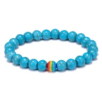 

2019 Selling tiger eye shi LAN songshi rainbow pride gay bracelet ball beads seven chakra bracelet wholesale