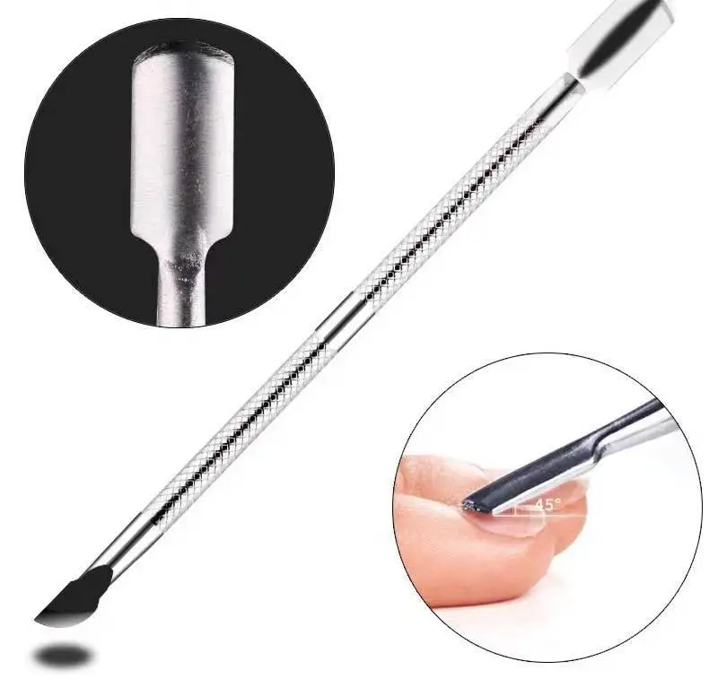 

wholesale Nail art tools Stainless Steel cuticle pusher remover nail care cleaner manicure nail art tools