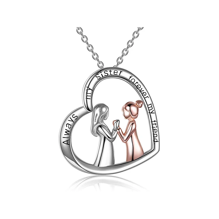 

Grandma\/Sister\/Mother\/Daughter Necklace Gifts for Women Sterling Silver Love Heart Necklace, 14k/18k gold,rose gold,white gold,black etc.