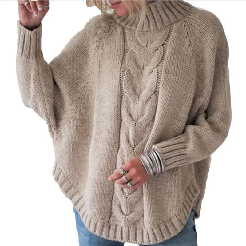 

RM120307 High Collar Keep Warm Winter Tops For Women Cardigan Sweater