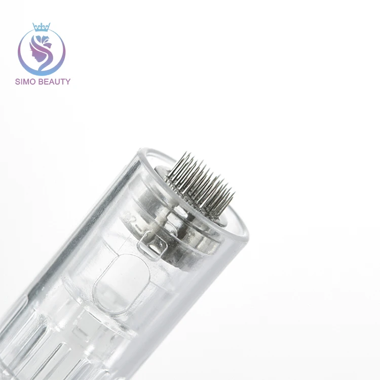 

Beauty commercial derma pen mesotherapy 3d silicone tips cartridges, Transparent blue