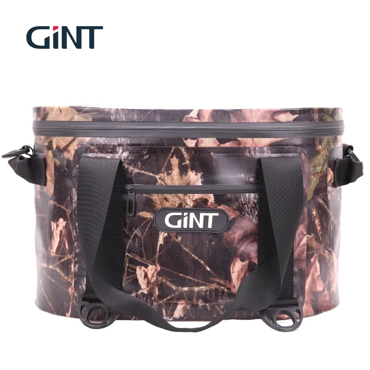 

GINT CT group ice chest box cooler 40can camouflage customer logo double coating 420D TPU inner NBR insulation foam cooler bag, Customized color