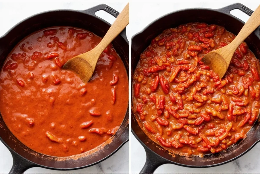 Side-by-side comparison of XLNT chili and competing brands in cooking applications