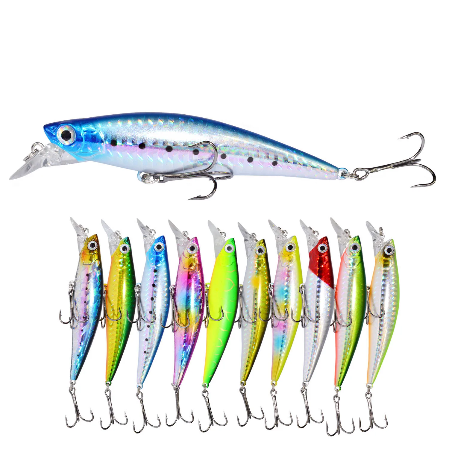

Minnow Fishing Lure 32g/104mm sinking Artificial Hard Bait Bass Wobblers Lures Crankbait Pike Treble Hooks tackle, 8 colors