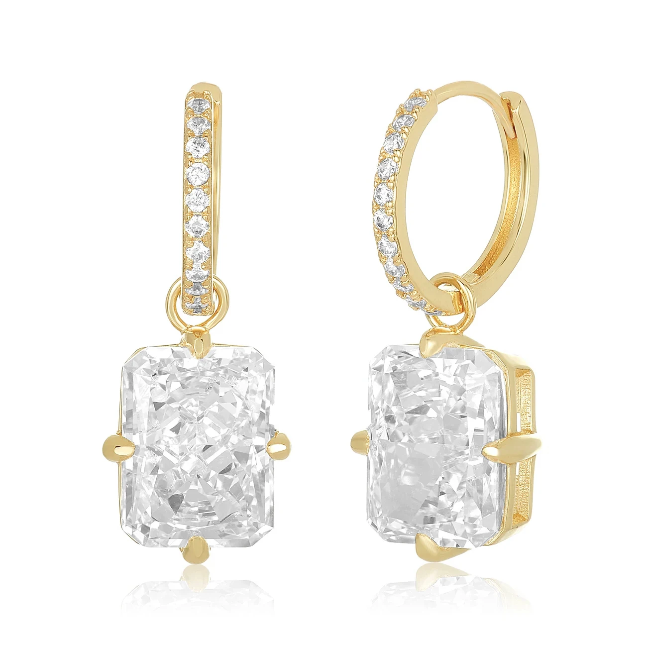 

Gemnel large diamond huggie 925 sterling silver for 2024 women jewelry baguette cubic zircon duke hoop earring