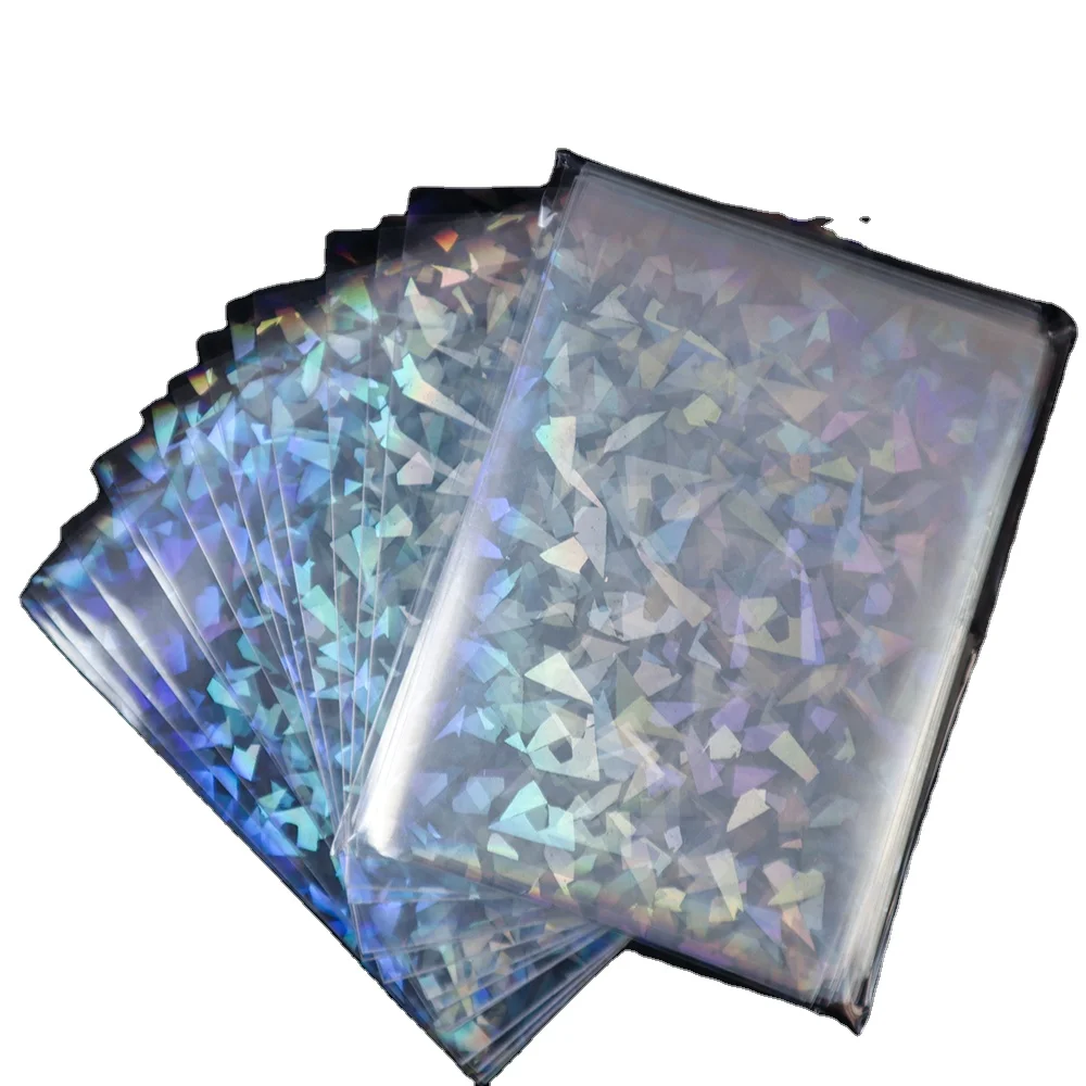 

50pcs/lot Broken Gemstone Broken Glass Laser Flashing Card sleeves matte custom card sleeve, Green