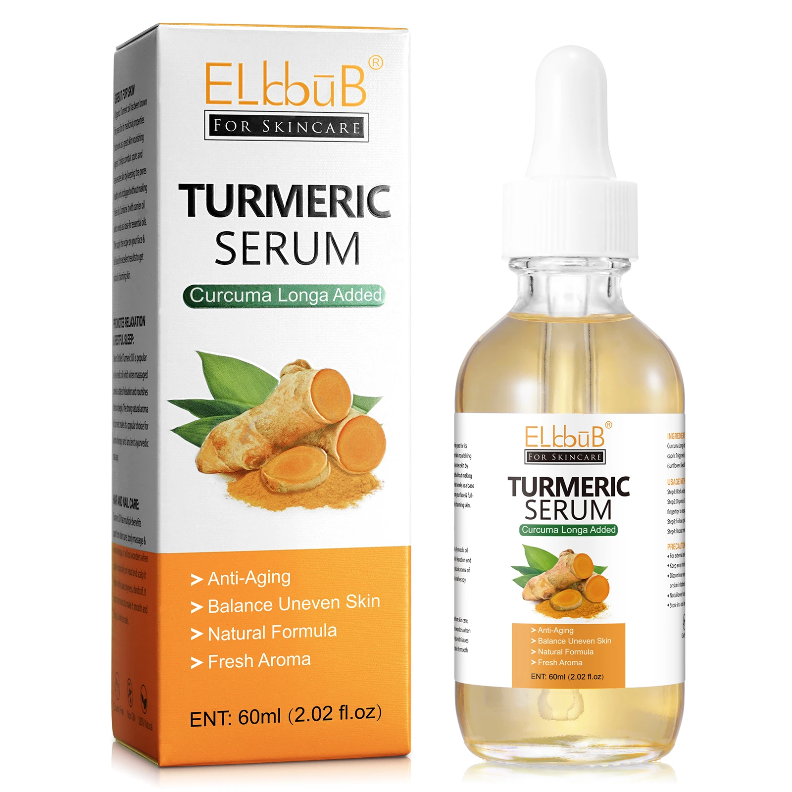 

ELBBUB anti oxidation skin lightening turmeric dark spot corrector serum facial turmeric spot repair serumturmeric oil serum