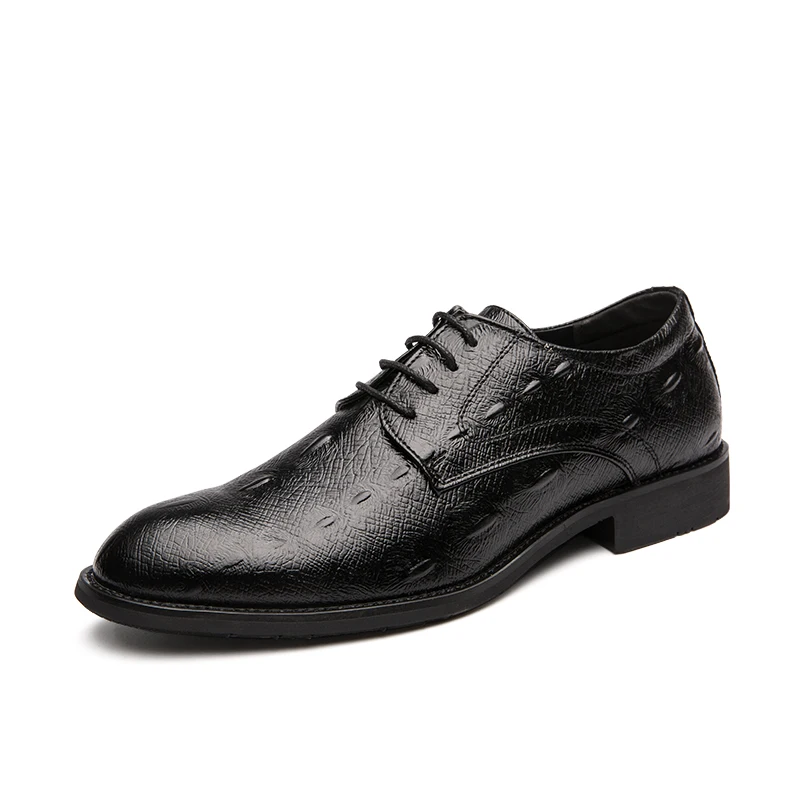 

Popular Black Pattern Oxford Leather Derby Shoes Men Fashion Luxury Formal Shoes