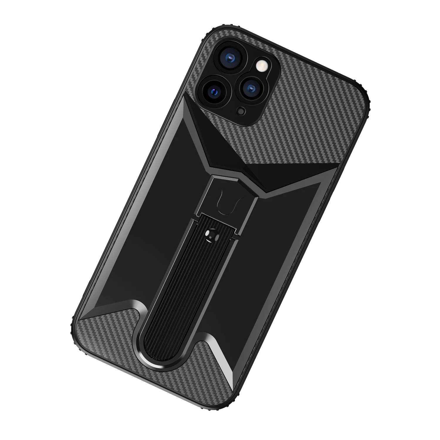 

Luxury Latest Mobile Phone Accessories Electroplated Back Cover for iPhone 12 with Metal Kickstand, Multi colors